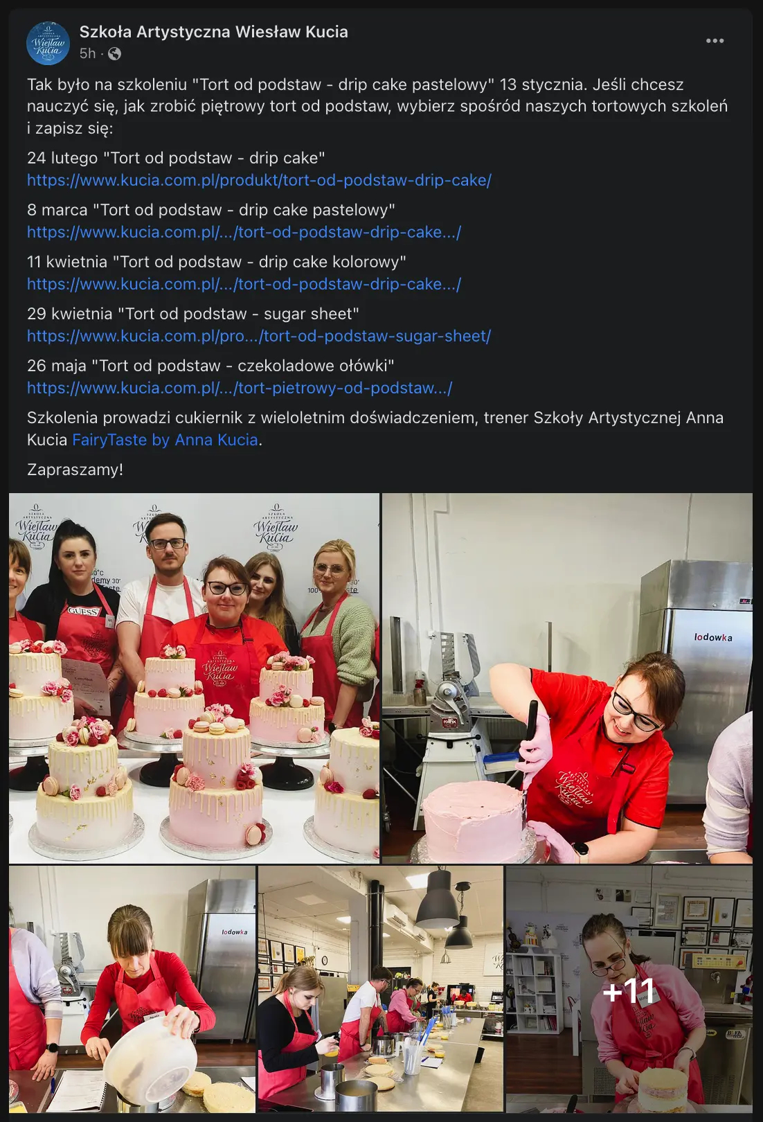 Fotorelacja ze szkolenia tort od podstaw drip cake pastelowy 13 stycznia