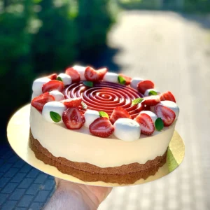 6159 Szkolenie w Szkole Artystycznej Wiesława Kuci sernik na zimno jogurt truskawka