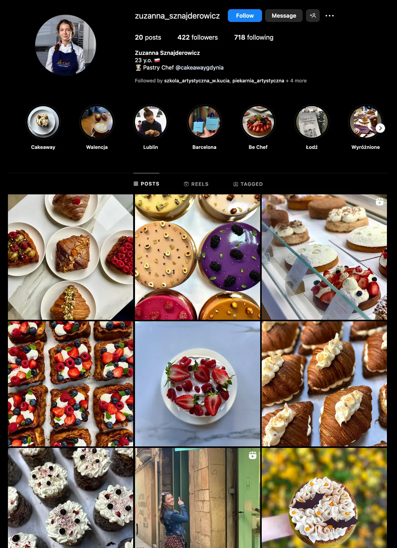Profil Zuzanny Sznajderowicz na Instagramie