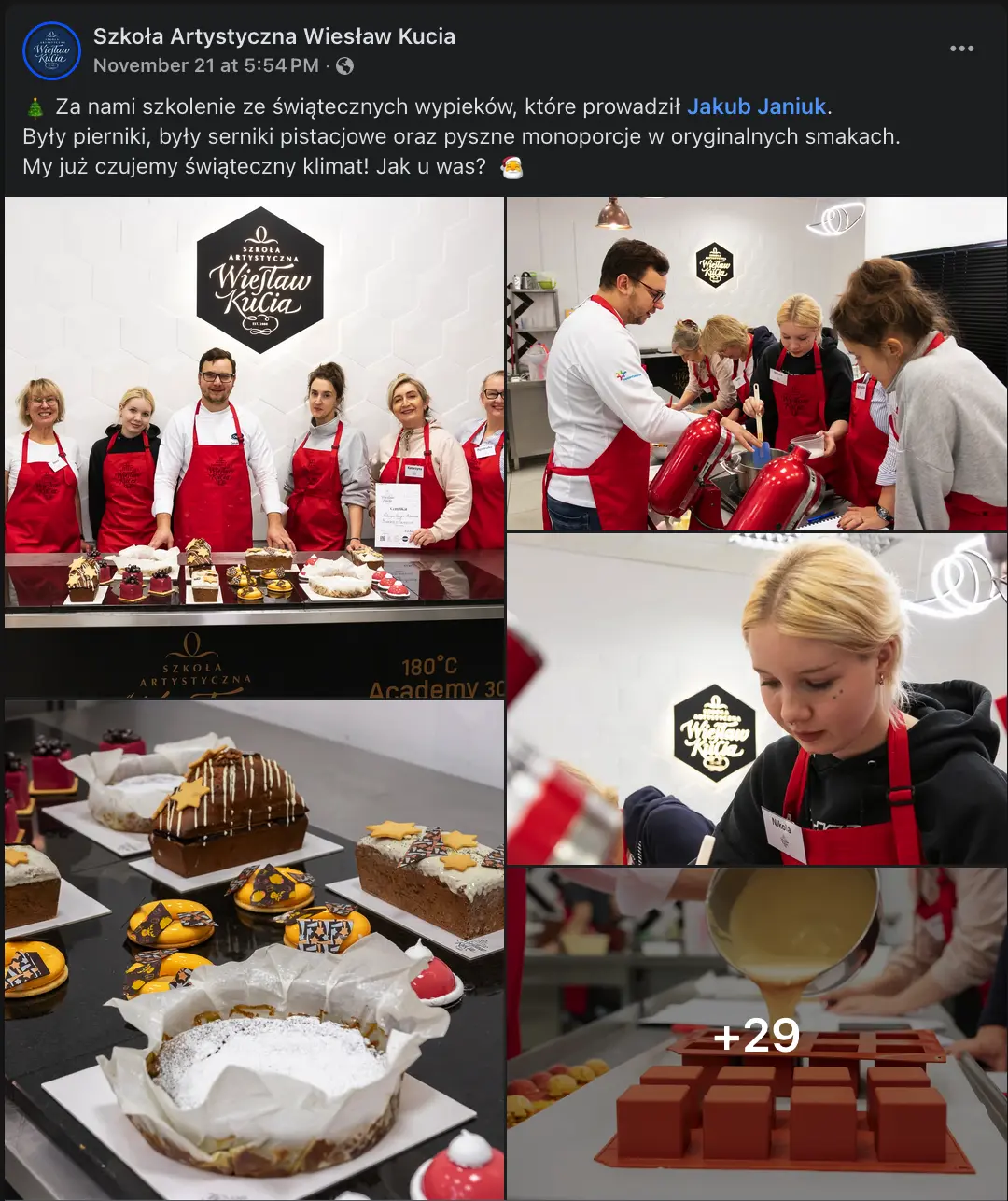 Jakub Janiuk szkolenie ze świątecznych wypieków w Szkole Artystycznej fotorelacja