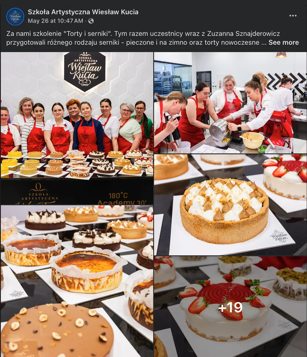 Torty i serniki fotorelacja ze szkolenia Zuzanny Sznajderowicz w Szkole Artystycznej Wiesław Kucia w Lublinie