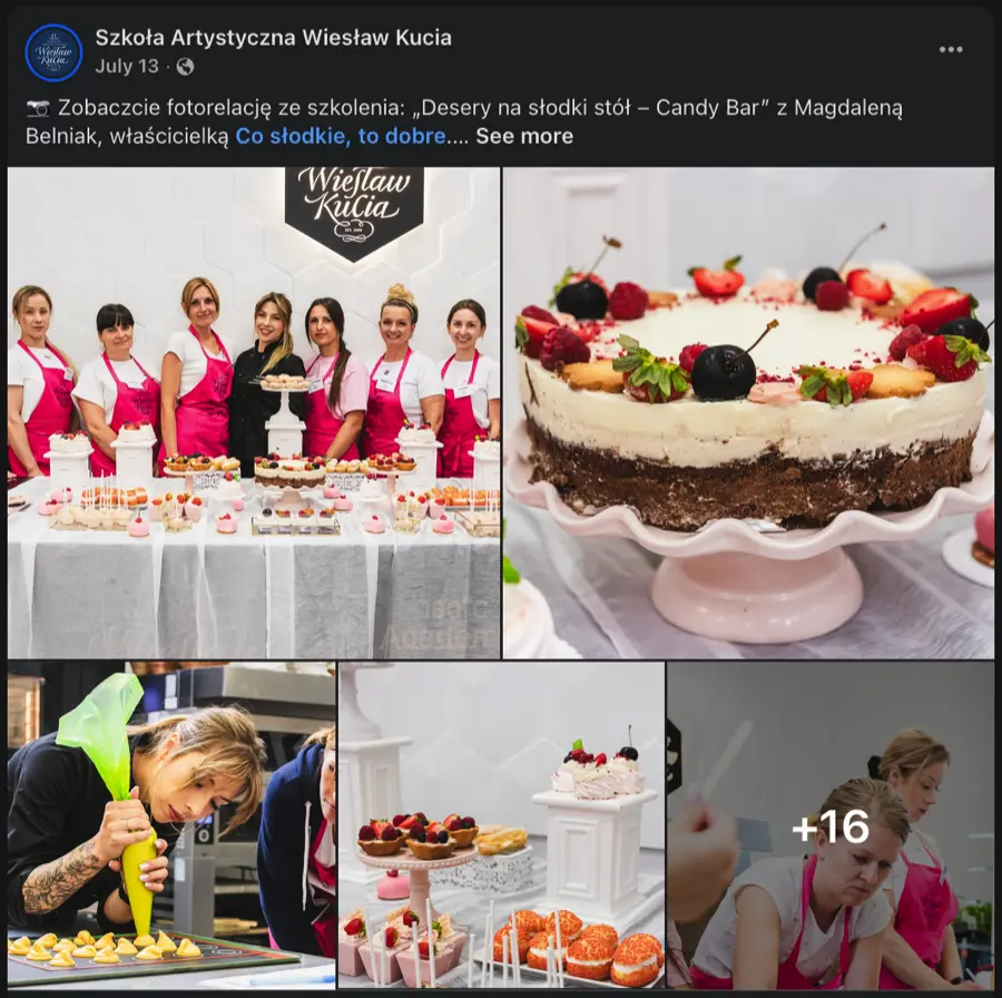 Desery na słodki stół - Candy Bar - szkolenie Magdy Belniak w Szkole Artystycznej w Lublinie