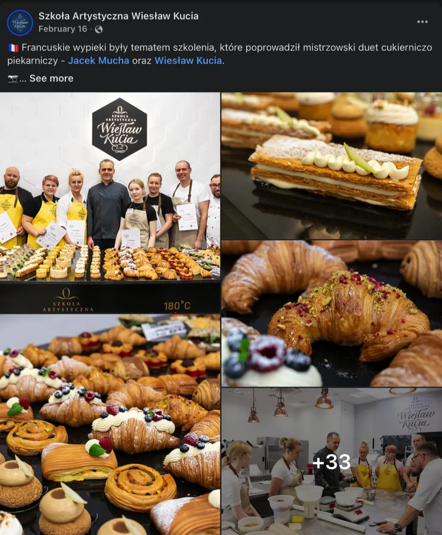 Klasyczne francuskie wypieki - szkolenie dla piekrazy i cukierników w Szkole Artystycznej Wiesława Kuci w Lublinie