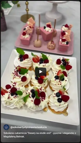 Szkolenie cukiernicze desery na słodki stół trenerka Magda Belniak w Szkole Artystycznej Wiesław Kucia