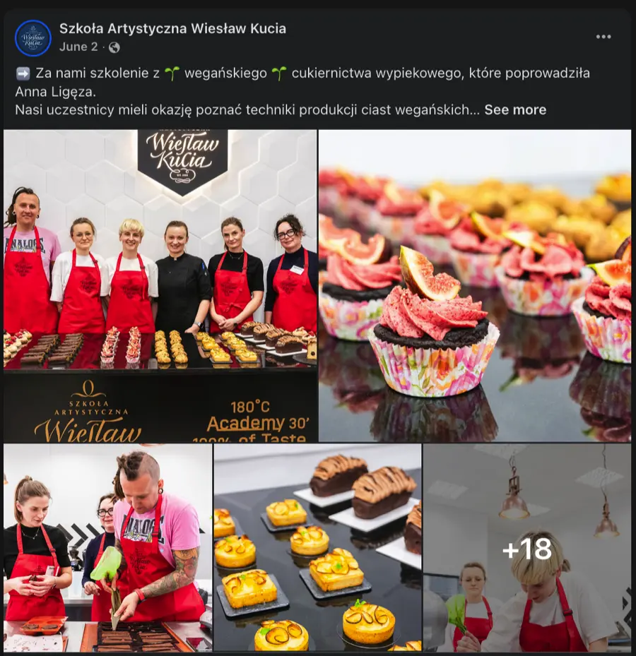 Szkolenie z wegańskiego cukiernictwa wypiekowego - Anna Ligęza w Szkole Artystycznej Wiesław Kucia w Lublinie