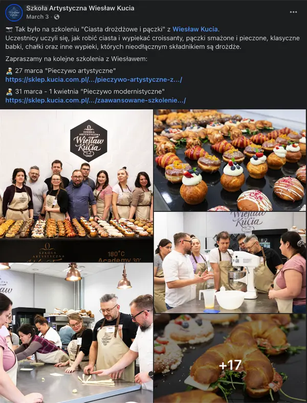 Ciasta drożdżowe i pączki - szkolenie w Szkole Artystycznej Wiesława Kuci w Lublinie