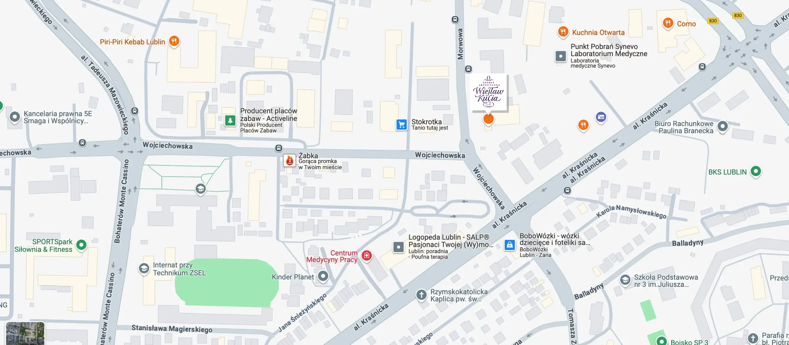 Jak dojechać do Szkoły Artystycznej Wiesław Kucia w Lublinie